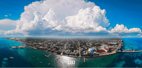 Birdseye view of San Miguel Cozumel